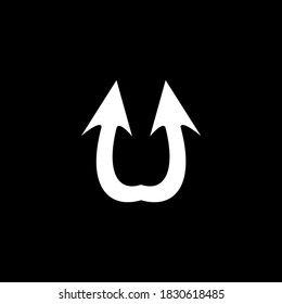 Two Arrow logo concept. Minimalist monochrome logo for arrow. Couple arrow symbol.