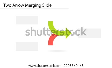 Two arrow merging slide template. Clipart image