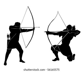Two arrow from onions aiming each other