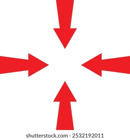 Dos flechas apuntan al centro. Empresario de negocios objetivo de éxito. Concepto de crecimiento de la economía de valor de inversión.