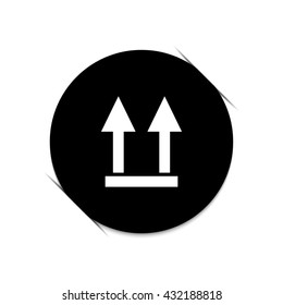 two arrow up sign -  black vector icon