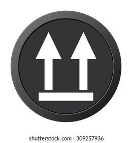 two arrow up sign - vector icon on a grey button