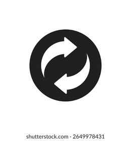 Two arrow spin circular arrow rotation symbol with two arrows sign template, Refresh icon, Exchange arrow icon