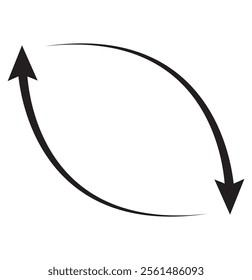 Two arrow spin icon, recycle round, circle refresh or restart. Dual Arrow. Double side arrow icon . 