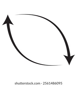 Two arrow spin icon, recycle round, circle refresh or restart. Dual Arrow. Double side arrow icon . 