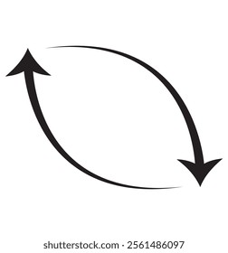 Two arrow spin icon, recycle round, circle refresh or restart. Dual Arrow. Double side arrow icon . 