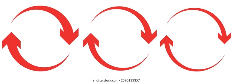 Two arrow spin icon, recycle round, circle refresh or restart. Dual Arrow. Double side arrow icon set. alternating icon, refreshing arrow