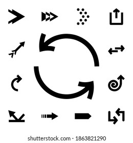 Two Arrows Around, Update Flat Vector Icon In Arrows Pack