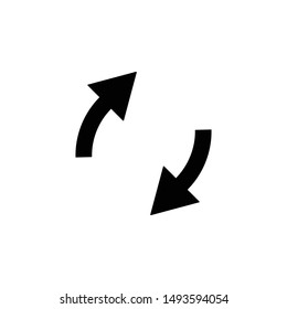 Two arrows around, update icon. Simple glyph, flat vector of arrows icons for UI and UX, website or mobile application