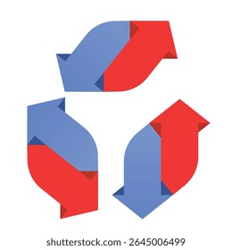 Duas setas circulam. Ícone de seta. Símbolo ou emblema em estilo plano. Ícone de símbolo de dados do Exchange. ilustração vetorial