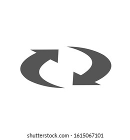 Two arrows in circle icon for websites, mobile, app, ui minimalistic flat design. vector illustration isolated on white. EPS 10
