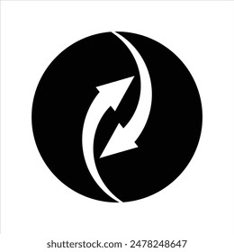 dos flechas en un círculo. logo o ícono del producto. estilo de diseño plano. adecuado para la mejora, marca, informes, Identificación. diseño de Plantilla de Vector