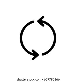 Two Arrows, Circle Rotation Icon Vector