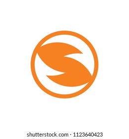 two arrows curves negative space logo vector