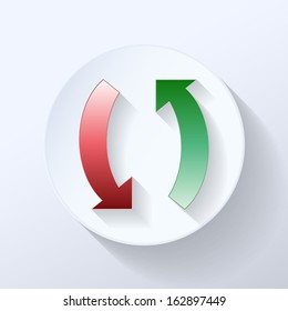Two arrows depicting clockwise motion icon