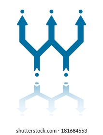 Two Arrows Deriving From Dots Turn Into Three Arrows