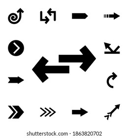 Two arrows in different directions flat vector icon in arrows pack