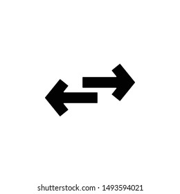 Two arrows in different directions icon. Simple glyph, flat vector of arrows icons for UI and UX, website or mobile application