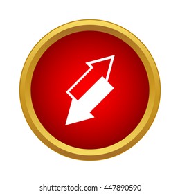 Two arrows are directed toward each other icon in simple style on a white background