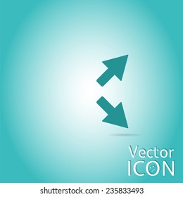 Two arrows. Direction sign. Flat design style. Made in vector