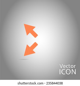 Two arrows. Direction sign. Flat design style. Made in vector