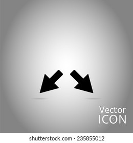 Two arrows. Direction sign. Flat design style. Made in vector