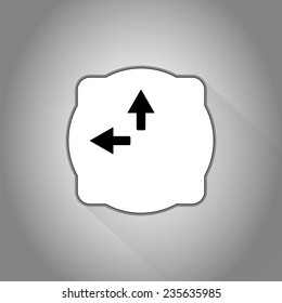 Two arrows. Direction sign to the left and right. Flat design style. Made in vector