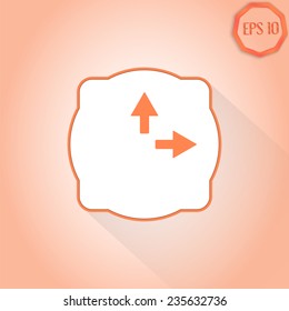 Two arrows. Direction sign right and right. Flat Design Style. Made in vector