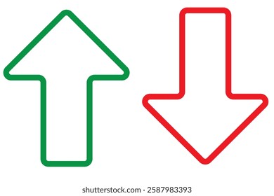 Two Arrows Up and Down, Data Network. Line arrow Icon illustration. Simple black symbol on white background. Two Arrows Up and Down, Data Network sign design template for web and mobile UI element.