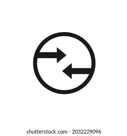 two arrows facing each other in a circle