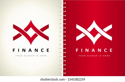Two arrows. Finance logo vector.