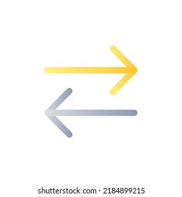Two arrows flat gradient color ui icon. Transaction symbol. Exchange and communication. Simple filled pictogram. GUI, UX design for mobile application. Vector isolated RGB illustration