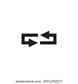 Two arrows follow one another. Vector illustration.