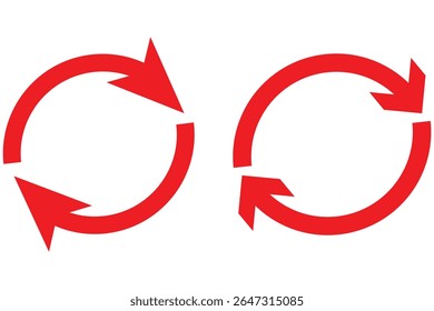 Two arrows forming circle icon for refresh. Browser refresh icon symbolizing reload or update page. eps 10
