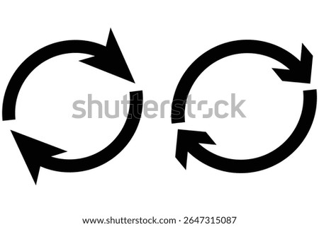 Two arrows forming circle icon for refresh. Browser refresh icon symbolizing reload or update page. eps 10