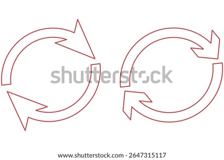 Two arrows forming circle icon for refresh. Browser refresh icon symbolizing reload or update page. eps 10