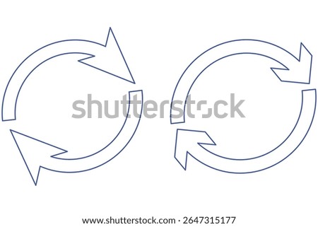 Two arrows forming circle icon for refresh. Browser refresh icon symbolizing reload or update page. eps 10