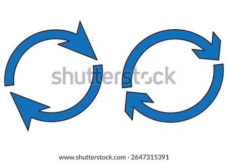 Two arrows forming circle icon for refresh. Browser refresh icon symbolizing reload or update page. eps 10