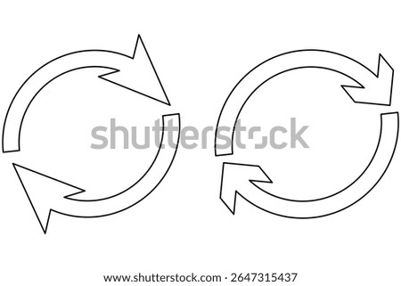 Two arrows forming circle icon for refresh. Browser refresh icon symbolizing reload or update page. eps 10