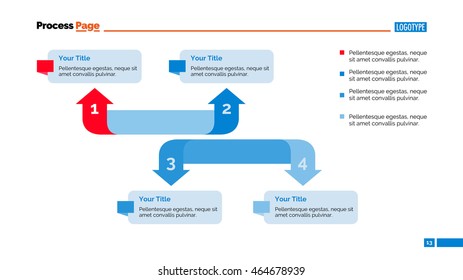Two Arrows with Four Parts Slide Template