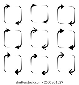 Two arrows go round. Modern circle form icon on isolated background. Currency exchange, transfer, recycle symbol, renew energy, web reload, change concept, refresh process. Double Arrow icon. Eps 10.