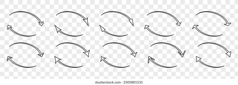 Two arrows go round. Modern circle form icon on isolated background. Currency exchange, transfer, recycle symbol, renew energy, web reload, change concept, refresh process. Double Arrow icon. Eps 10.