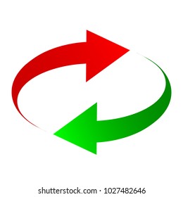 Two arrows: green and red – for stock