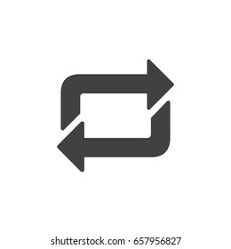 Two arrows icon in black on a white background. Vector illustration