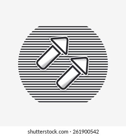 Two arrows icon. Direction indicator. Flat design with shadow. Made in Illustrator vector