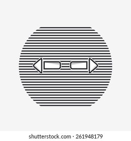 Two arrows icon. Direction indicator. Flat design with shadow. Made in Illustrator vector