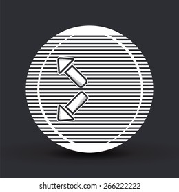 Two arrows icon. Direction indicator. Flat design with shadow. Made in Illustrator vector