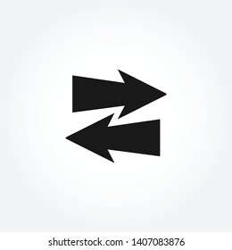 two arrows icon. exchange sign