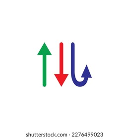 Two arrows icon isolated on white background, a row panel like transaction and exchange or transfer left and right arows vector computer for web 