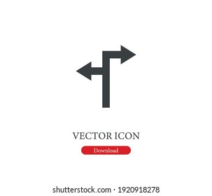 Two arrows icon vector. Linear style sign for mobile concept and web design. Symbol illustration. Pixel vector graphics - Vector